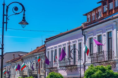 Bulgaristan 'ın eski Veliko Tarnovo kentinde geleneksel evler