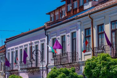 Bulgaristan 'ın eski Veliko Tarnovo kentinde geleneksel evler