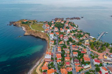 Bulgar sahil kenti Ahtopol 'ün günbatımı manzarası