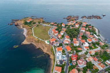 Bulgar sahil kenti Ahtopol 'ün günbatımı manzarası