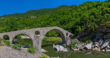 Devil's bridge on river Arda in Bulgari clipart