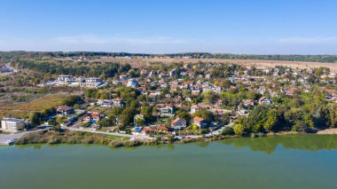 Bulgaristan 'daki Nikolovo barajının hava manzarası