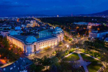 Bulgaristan 'ın Sofya kentindeki Kliment Ohridski Üniversitesi' nin hava manzarası