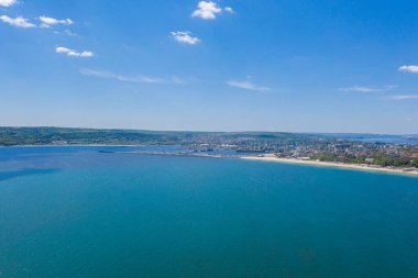 Bulgaristan 'daki Varna limanının havadan görüntüsü