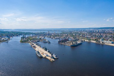 Bulgaristan 'daki Varna limanının havadan görüntüsü