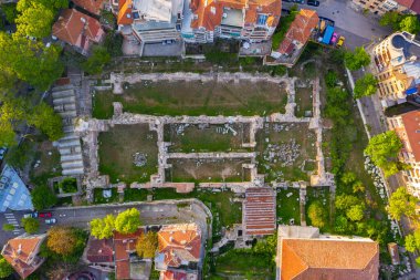 Bulgar kenti Varna 'da havadan Roma hamamı manzarası