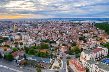 Bulgar kenti Burgaz 'ın hava manzarası