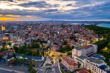 Bulgar kenti Burgaz 'ın hava manzarası