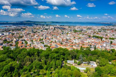 Bulgar kenti Burgaz 'ın hava manzarası