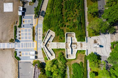 Bulgaristan 'daki Burgaz iskelesinin havadan görüntüsü