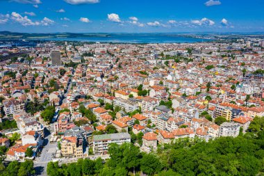 Bulgar kenti Burgaz 'ın hava manzarası