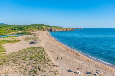 Bulgaristan 'daki Veleka plajının hava manzarası