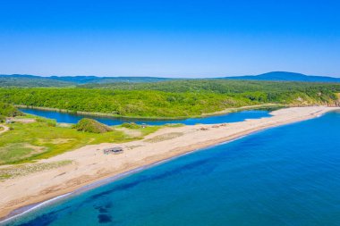 Bulgaristan 'daki Veleka plajının hava manzarası