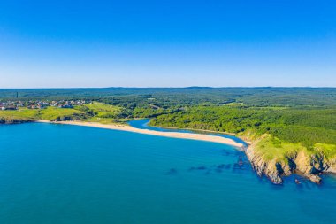 Bulgaristan 'daki Veleka plajının hava manzarası