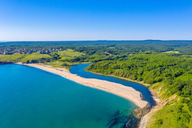 Bulgaristan 'daki Veleka plajının hava manzarası
