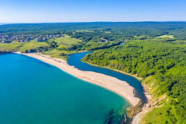Bulgaristan 'daki Veleka plajının hava manzarası