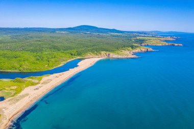 Bulgaristan 'daki Veleka plajının hava manzarası