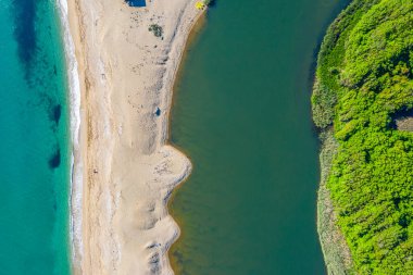 Bulgaristan 'daki Veleka plajının hava manzarası