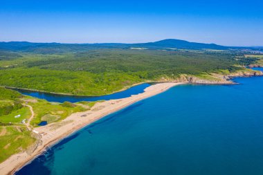 Bulgaristan 'daki Veleka plajının hava manzarası
