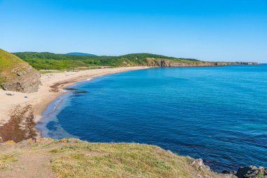 Bulgaristan 'ın Veleka plajında güneşli bir gün