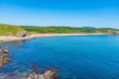 Bulgaristan 'ın Veleka plajında güneşli bir gün
