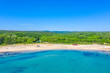 Bulgaristan 'daki Silistar plajının havadan görünüşü