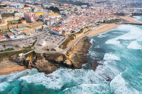 Vista Aérea Cidade Portuguesa Ericeira — Fotografia de Stock