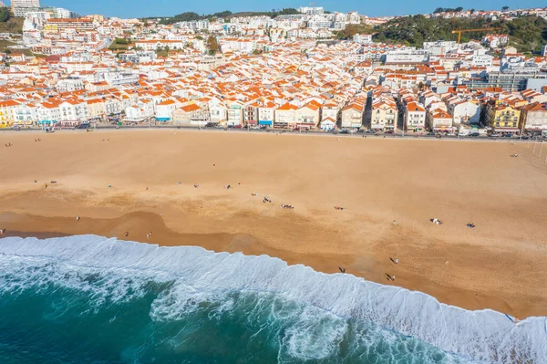 Πανόραμα Άποψη Της Πορτογαλικής Πόλης Nazare — Φωτογραφία Αρχείου