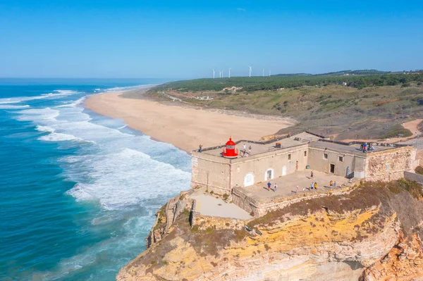 Forte Sao Miguel Arcanjo Den Portugisiska Staden Nazare — Stockfoto