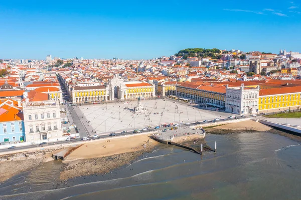 Vista Aérea Praca Comercio Lisboa Portugal — Foto de Stock