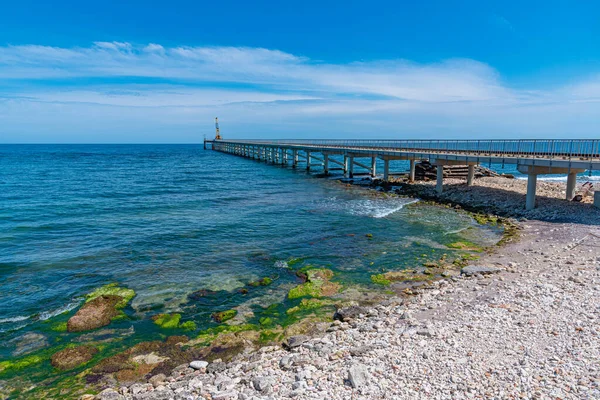 Pier Leading Black Sea Shabla Bulgaria — 스톡 사진