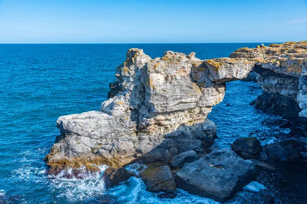 Tyulenowo Łuk Skalny Wybrzeżu Morza Czarnego Bułgarii — Zdjęcie stockowe