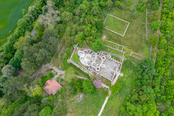 Bulgaristan Veliki Preslav Kentinde Yuvarlak Bir Kilisenin Kalıntıları — Stok fotoğraf