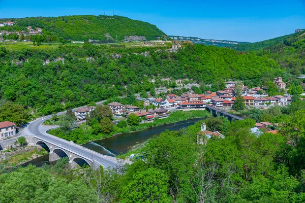 Kilátás Vladishki Hídra Yantra Folyó Felett Veliko Tarnovóban — Stock Fotó