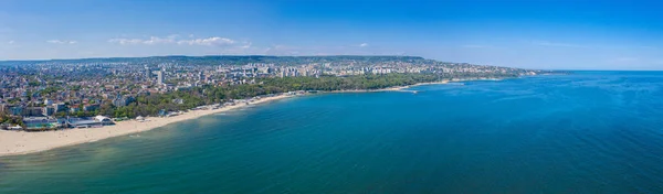 Luftaufnahme Des Zentralen Strandes Der Bulgarischen Stadt Varn — Stockfoto