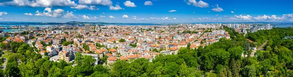 Widok Lotu Ptaka Bułgarskie Miasto Bourga — Zdjęcie stockowe