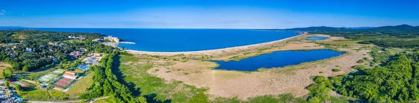 Luftaufnahme Vom Strand Des Fahrers Der Nähe Von Sozopol Bulgari — Stockfoto