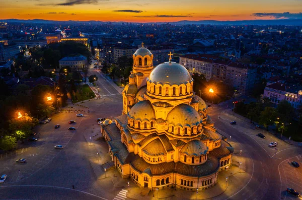 Aerial View Alexander Nevski Cathedral Sofia Bulgaria — стоковое фото