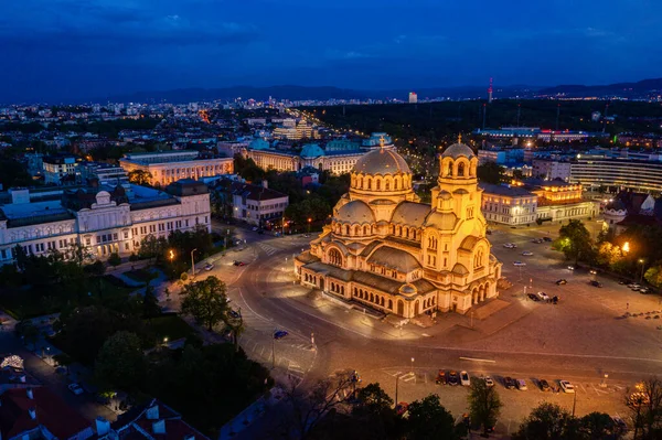 Luftaufnahme Der Alexander Newski Kathedrale Sofia Bulgarien — Stockfoto