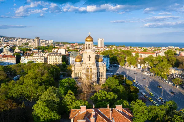 Luftaufnahme Der Mariä Himmelfahrt Kathedrale Varna Bulgarien — Stockfoto