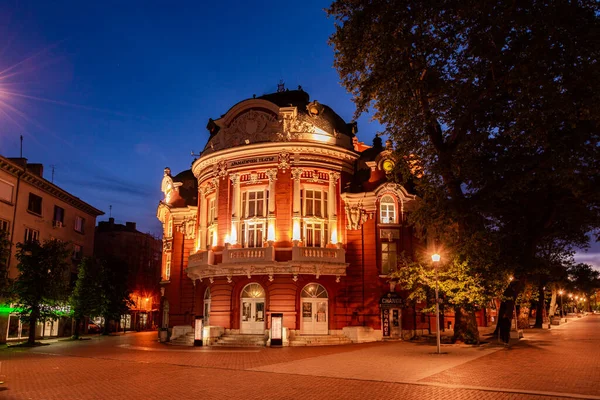 Teatro Vermelho Centro Varna Bulgária — Fotografia de Stock