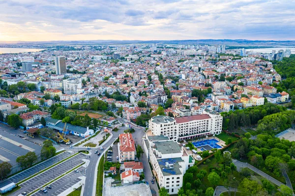 Luftaufnahme Der Bulgarischen Stadt Burgas — Stockfoto