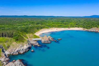 Bulgaristan 'daki Silistar plajının havadan görünüşü