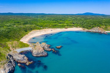 Bulgaristan 'daki Silistar plajının havadan görünüşü