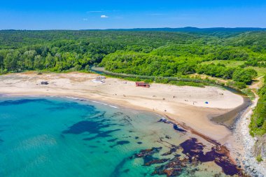 Bulgaristan 'daki Silistar plajının havadan görünüşü