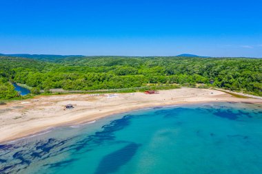 Bulgaristan 'daki Silistar plajının havadan görünüşü