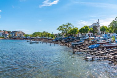 Bulgaristan 'ın Ahtopol limanında tekneler