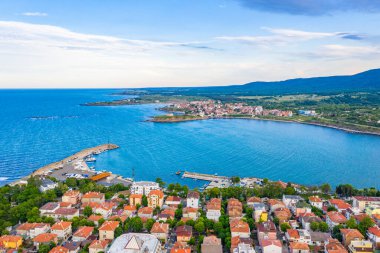 Bulgar sahil kenti Çarevo 'nun hava manzarası