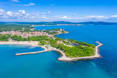 Bulgar sahil kenti Kiten 'in hava manzarası