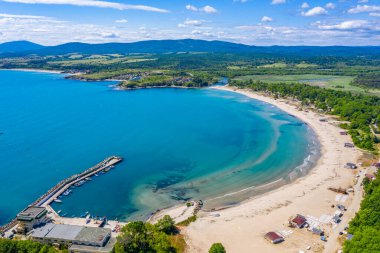 Bulgaristan 'ın Kiten kentindeki güney plajının hava manzarası